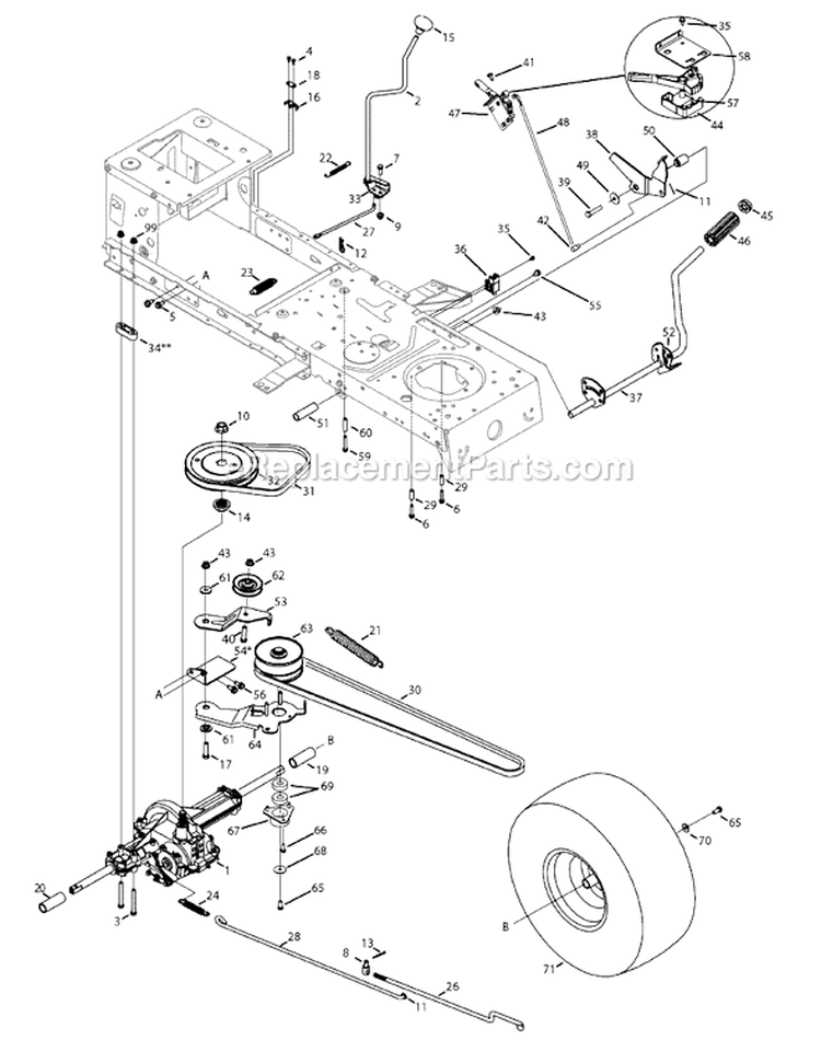 Page C Diagram and Parts List for 13AL771H029 2008 Yard Machines Lawn Tractor